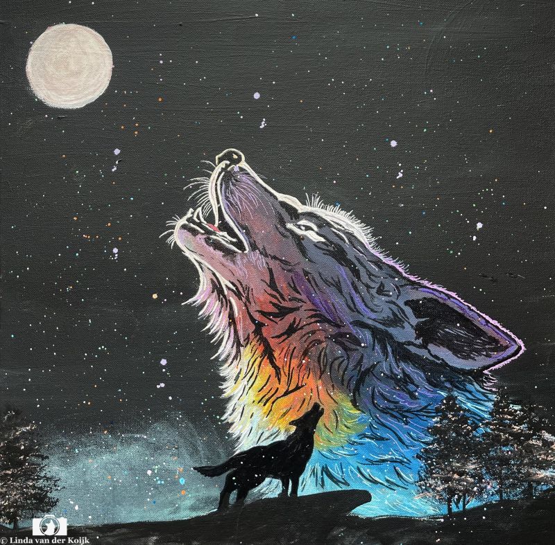 Howling Wolf Acryl on Canvas 50 x 50
