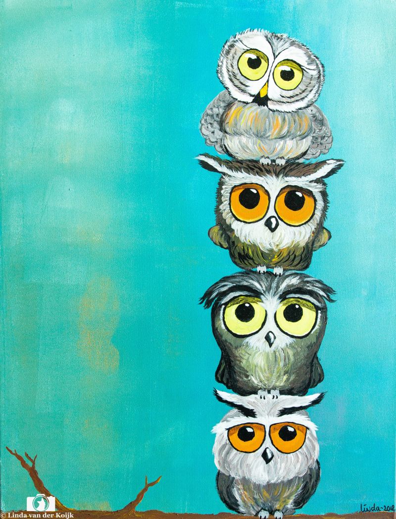 Uiltjes in Balans Acryl on Canvas 60 x 80